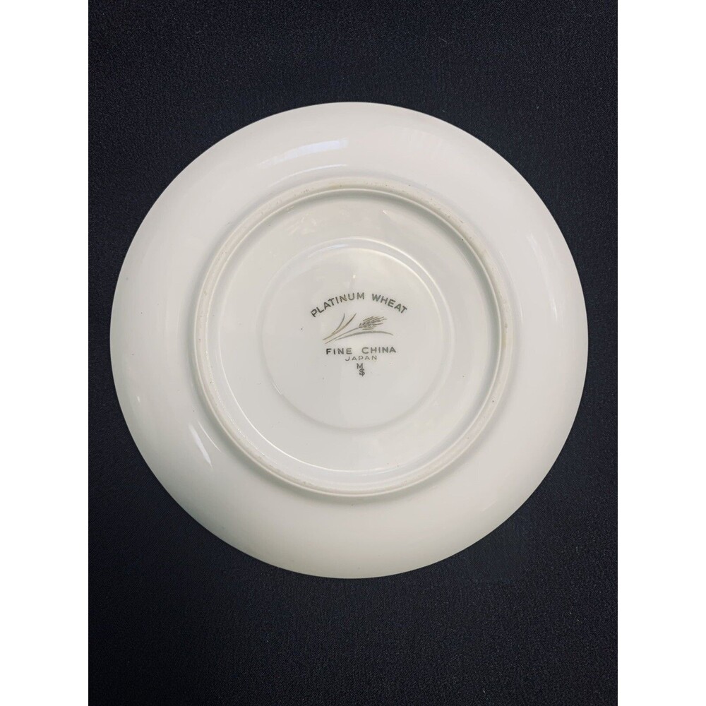 Vtg Platinum Wheat Fine China of Japan Tea Cup and Saucer Set/5 Max Schonfeld - Picture 7 of 16